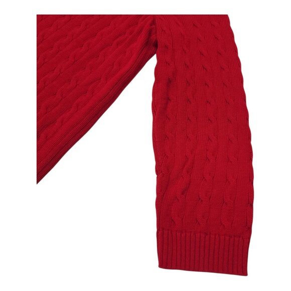 Lauren Ralph Lauren Red Cable Knit Sweater 3X 100% Cotton Womens Tunic Style - Picture 9 of 13